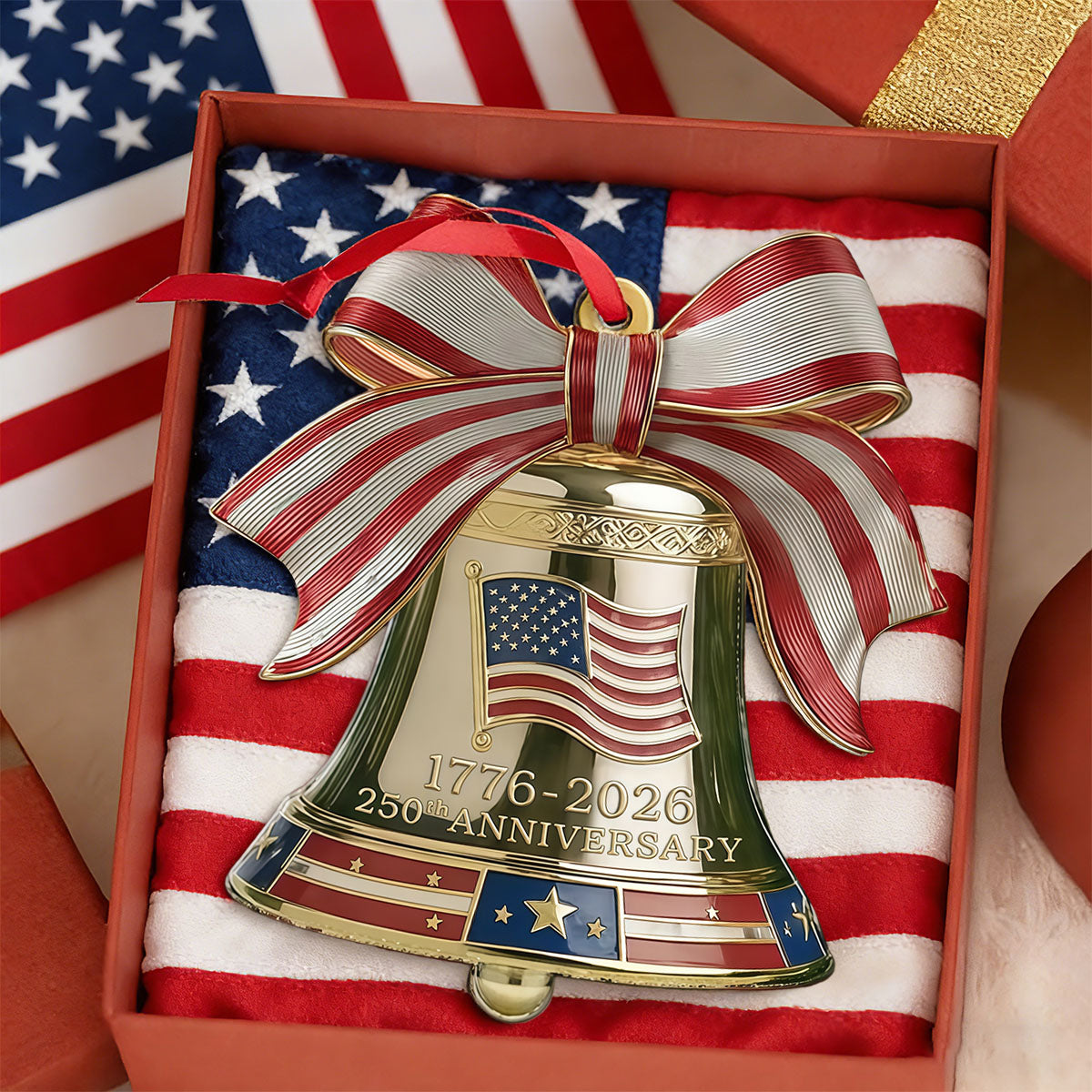 250 years of America Anniversary Liberty Bell Ornament 1776–2026 Patriotic