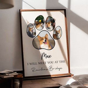 Personalized Dog Paw Photo Collage Canvas Print