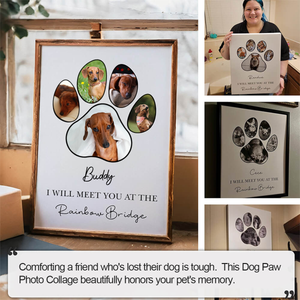 Personalized Dog Paw Photo Collage Canvas Print