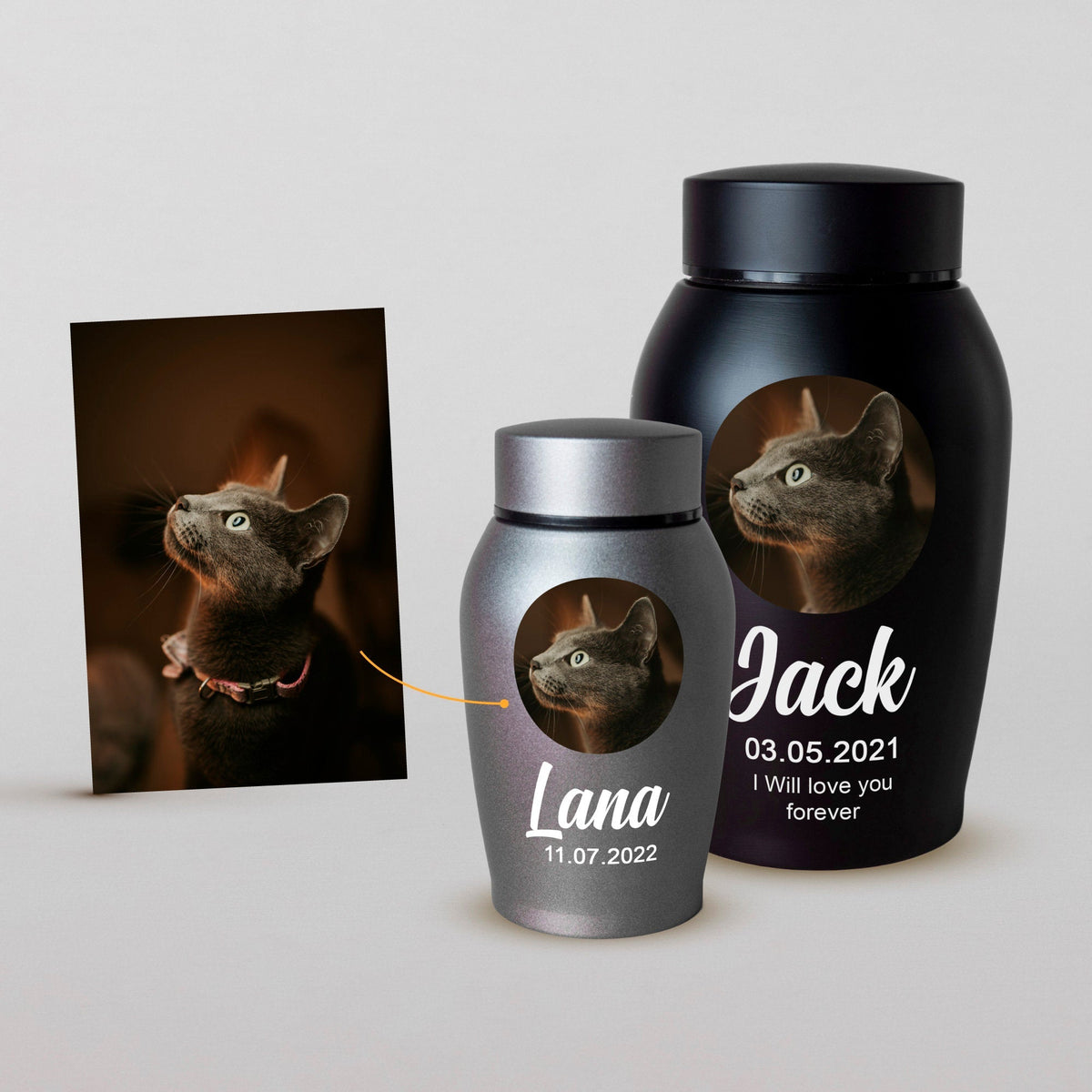 Custom Pet Photo Urn for dogs ashes, Personalized Dog Memorial Cremation Urn, Pet Memorial Gift