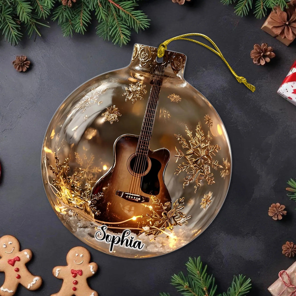 Personalized Music Instruments Piano, Violin, Drum & Guitar Globe Ornament