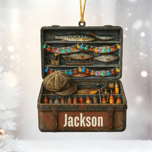 Fishing Lover Christmas Personalized Toolbox Ornament