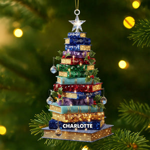 Christmas Book Tree Personalized Ornament