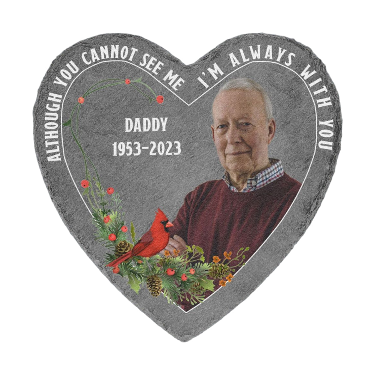 I'm Always With You Memorial Gift - Personalized Photo Garden Stone