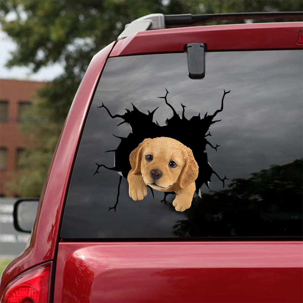 Labrador Retriever Crack Car Sticker, Toilet Sticker, Fridge Sticker 14