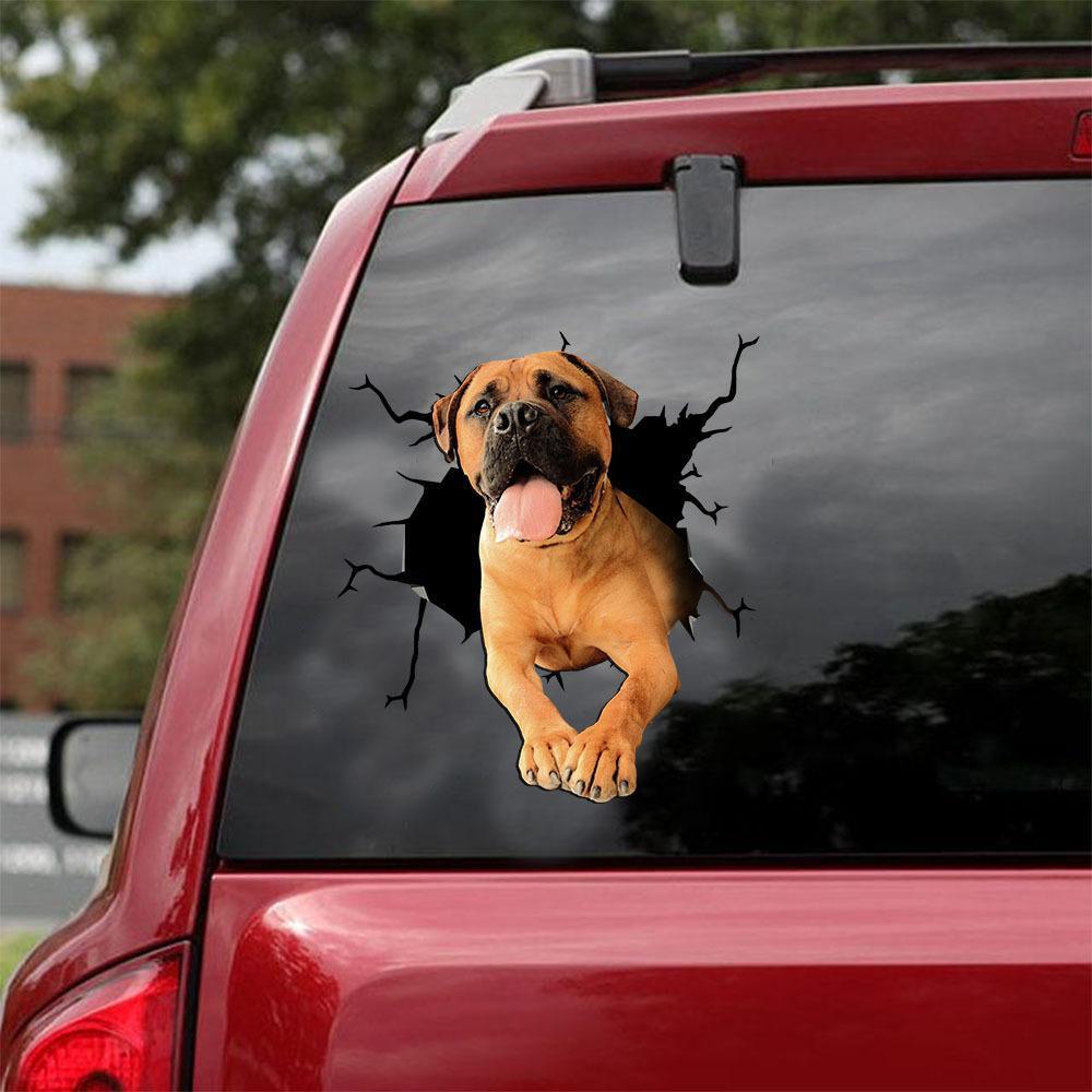 Bull Mastiff Crack Car Sticker, Toilet Sticker, Fridge Sticker 7