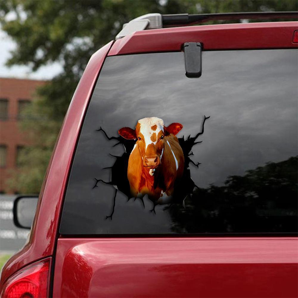Dairy Cow Crack Car Sticker 2