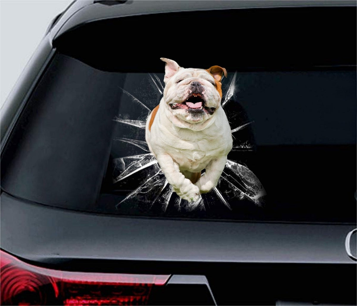 Bulldog Jumping Crack Sticker