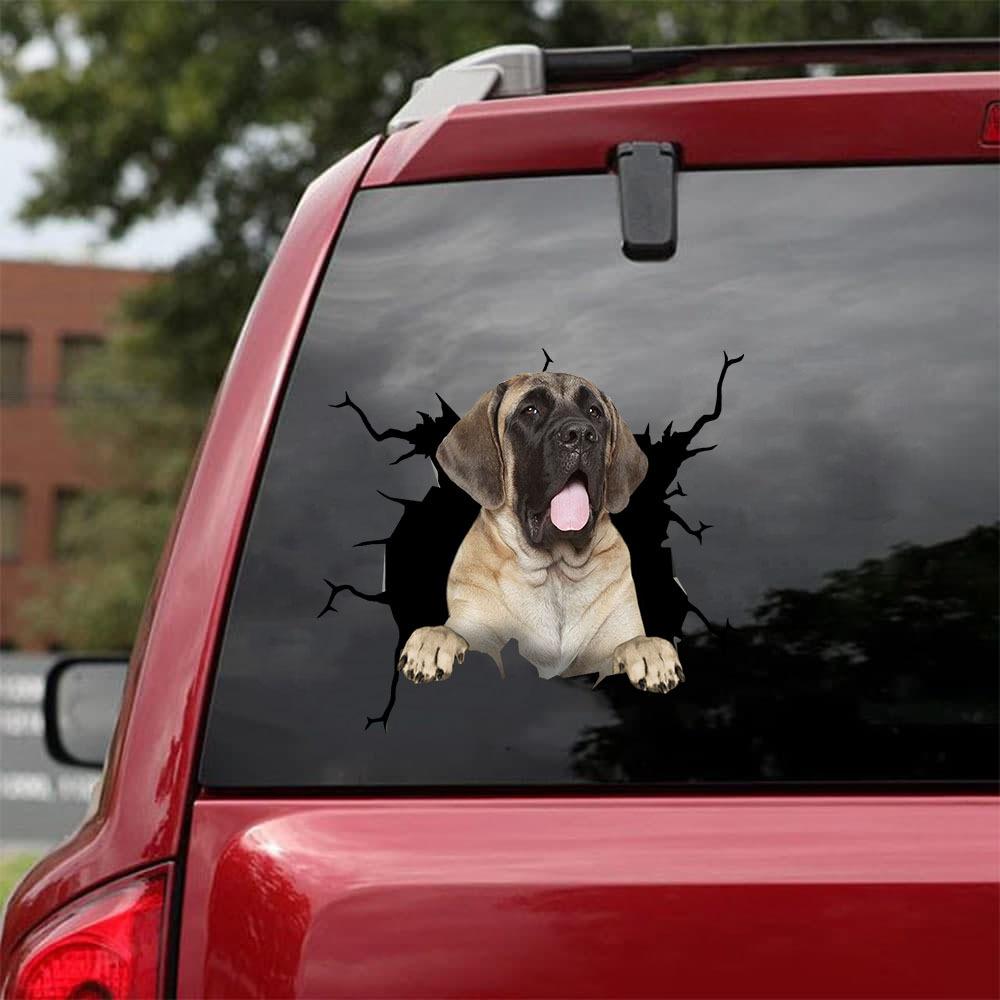 English Mastiff Crack Car Sticker, Toilet Sticker, Fridge Sticker 3
