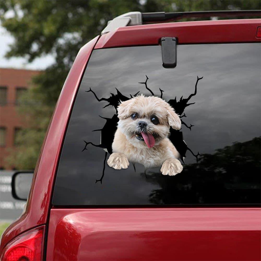 Shih Tzu Crack Car Sticker, Toilet Sticker, Fridge Sticker 13
