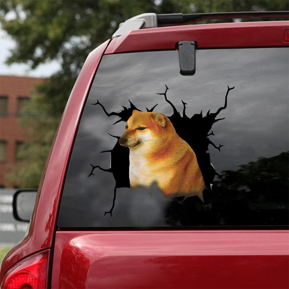 DOGE CRACK CAR STICKER - 2