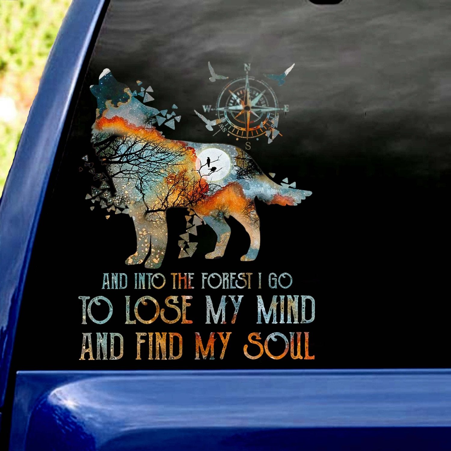 LONELY WOLF CAR STICKER