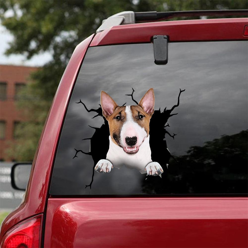 Bull Terrier Crack Car Sticker, Toilet Sticker, Fridge Sticker 17