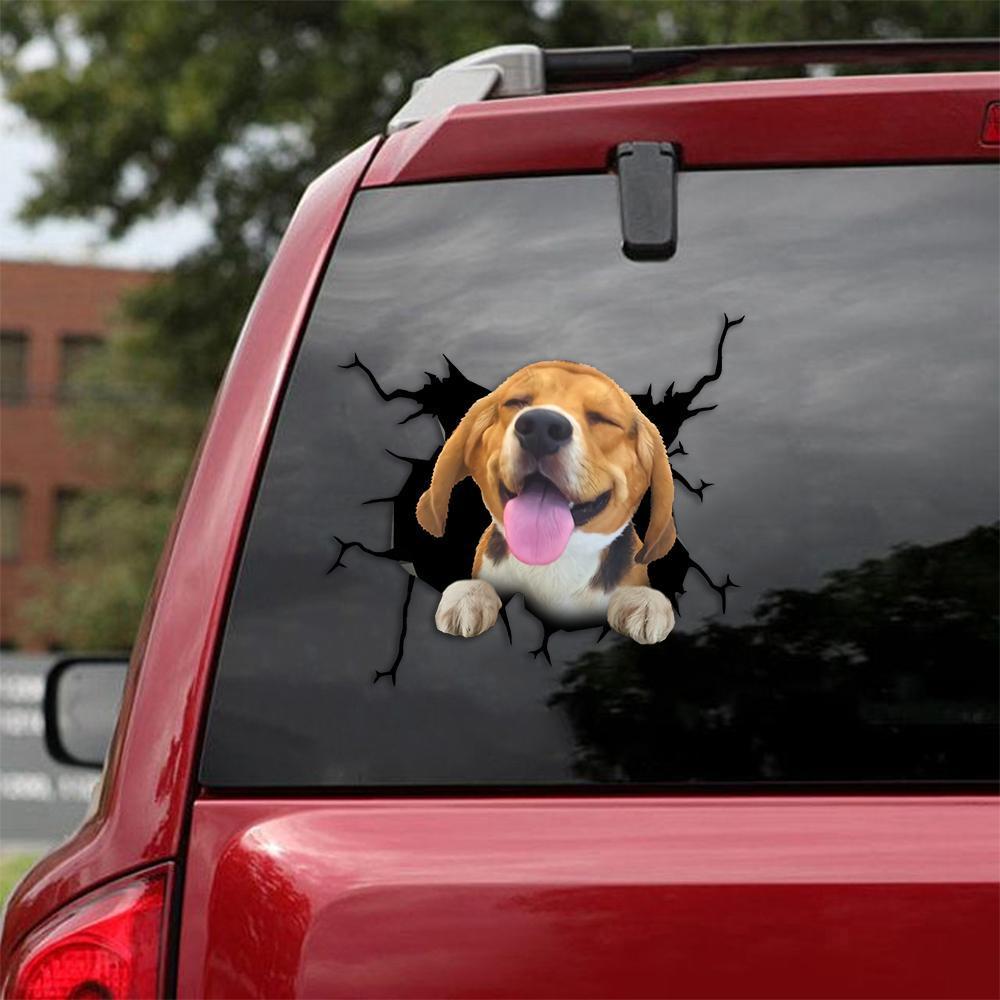 Beagle Crack Car Sticker, Toilet Sticker, Fridge Sticker 18