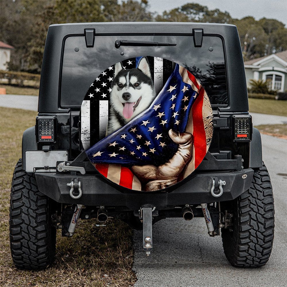 Husky Inside American Flag Independence Day Spare Tire Cover