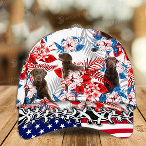 Labrador Chocolate - American Flag Cap