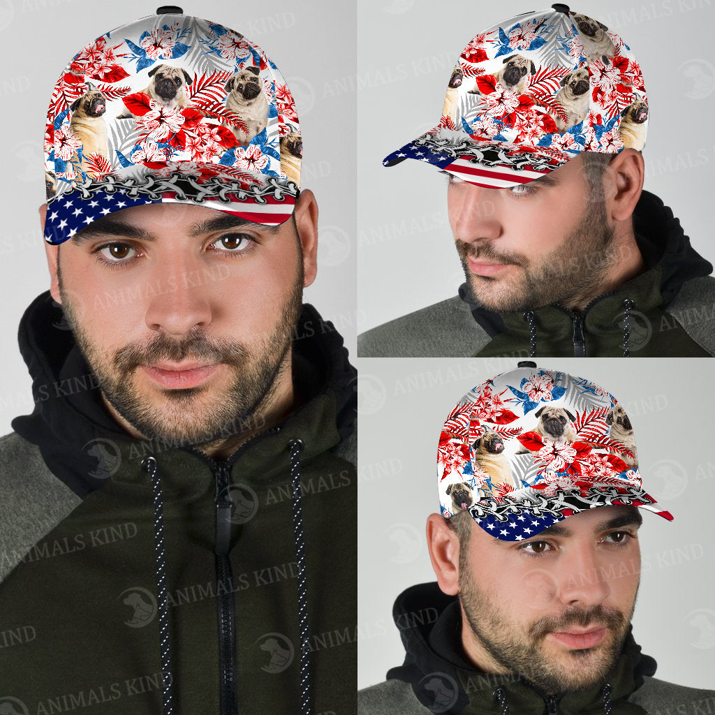 Pug - American Flag Cap