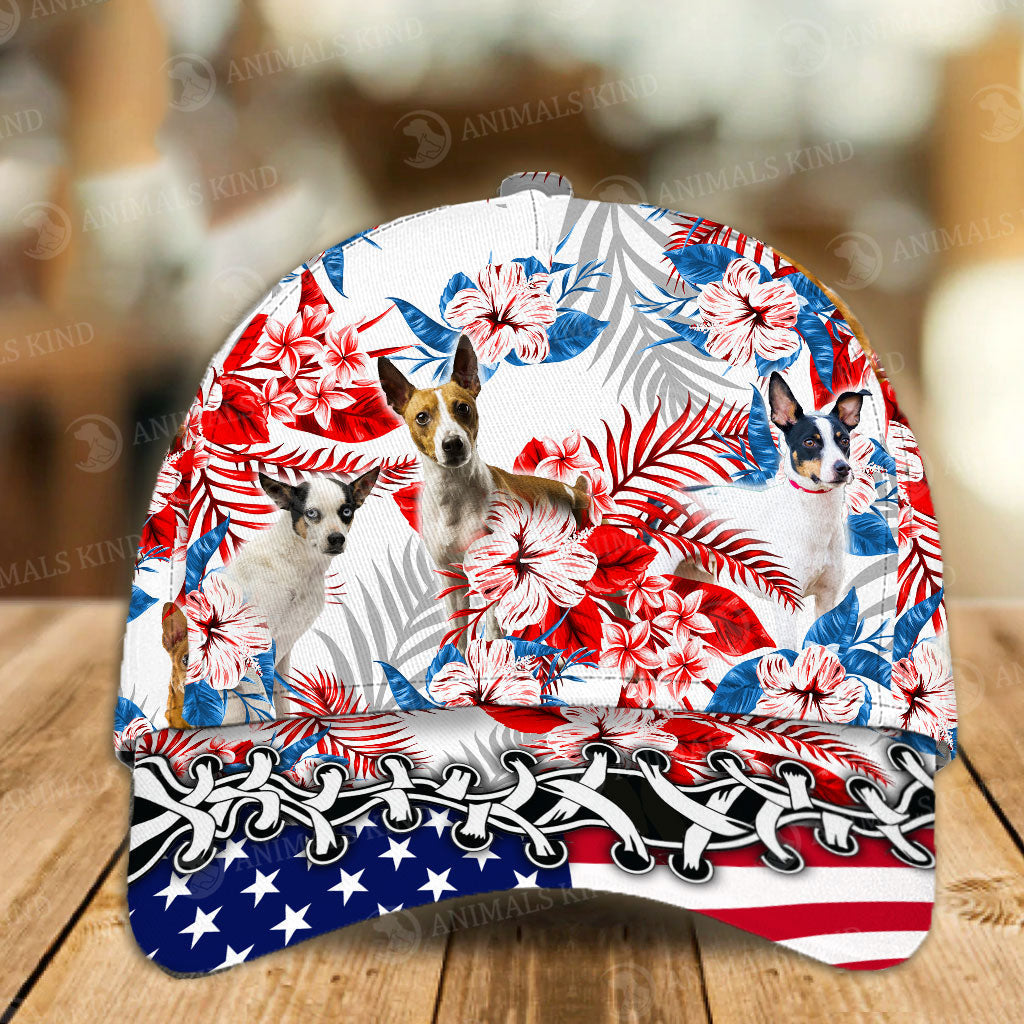 Rat Terrier - American Flag Cap