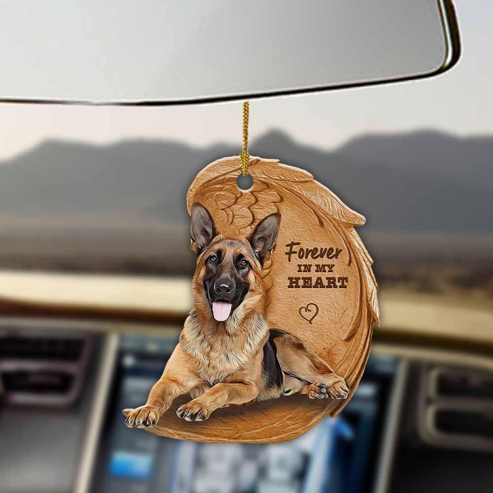 German shepherd forever in my heart hanging ornament-2D Effect