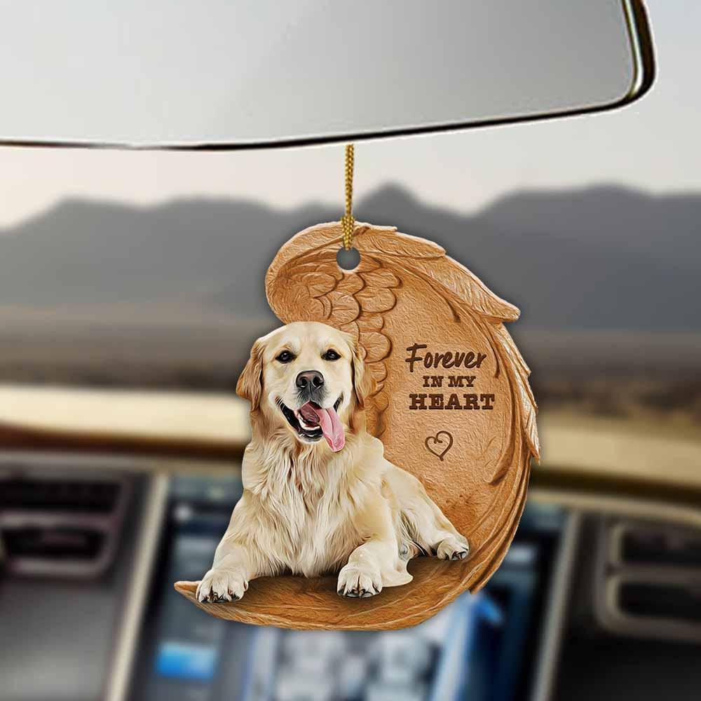Golden retriever forever in my heart hanging ornament-2D Effect