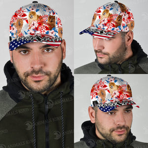 Chow Chow - American Flag Cap