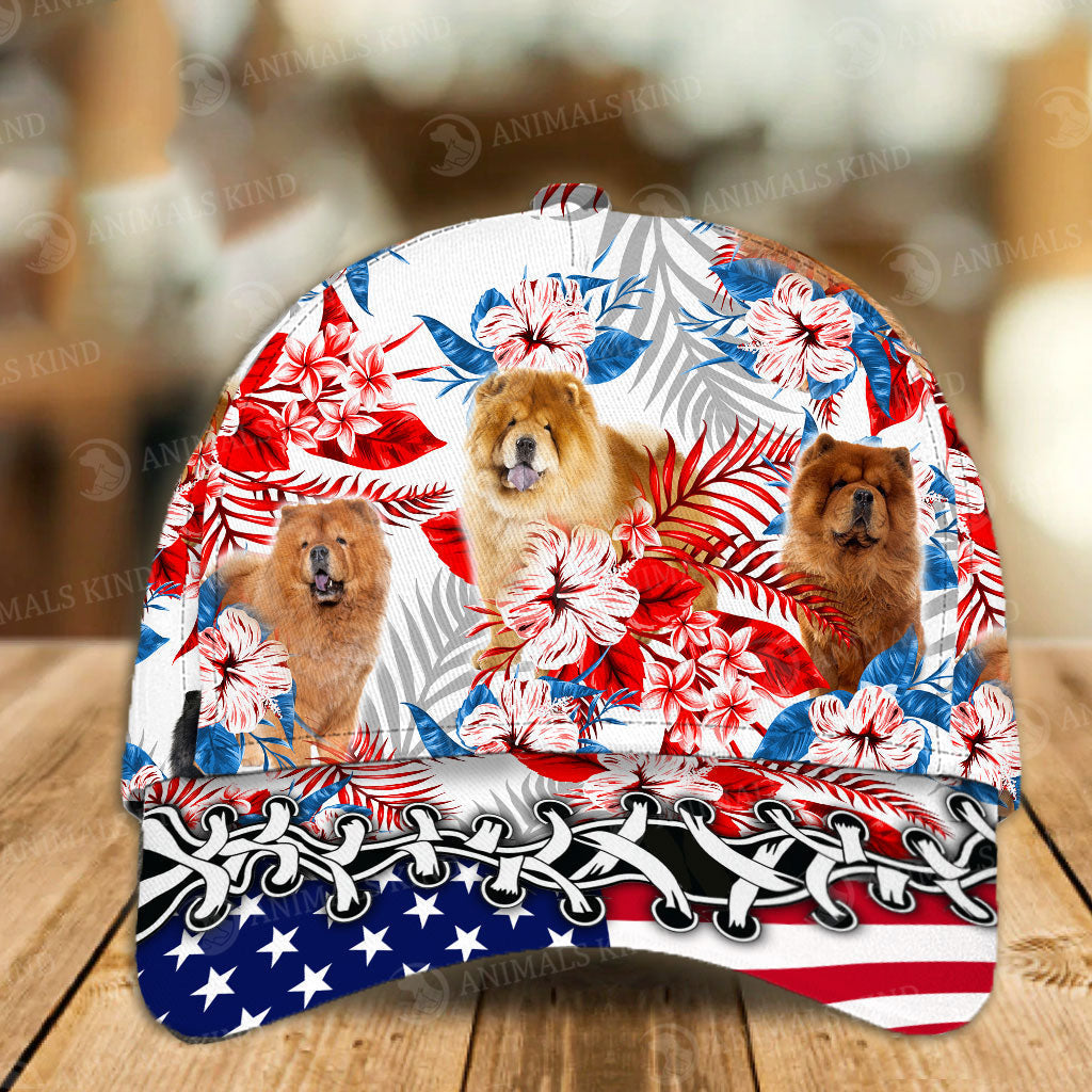 Chow Chow - American Flag Cap