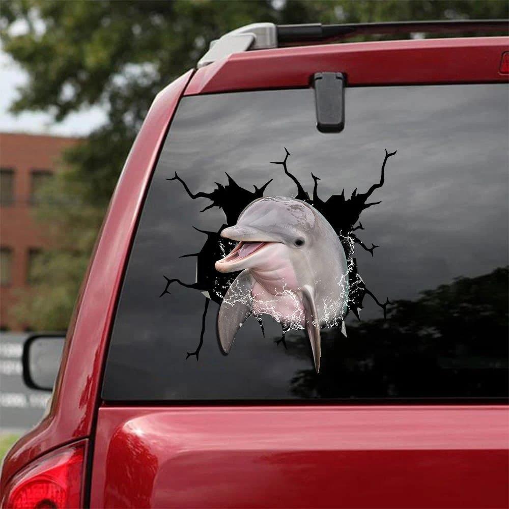 DOLPHIN CRACK CAR STICKER