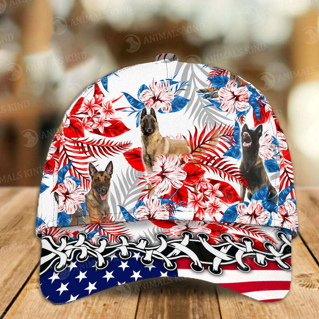 Belgian Malinois - American Flag Cap