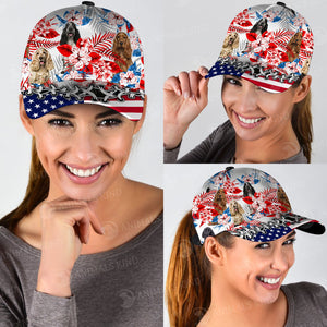 Cocker Spaniel - American Flag Cap