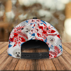 Bichon Frise - American Flag Cap