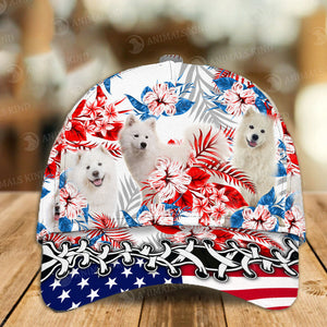 Samoyed - American Flag Cap