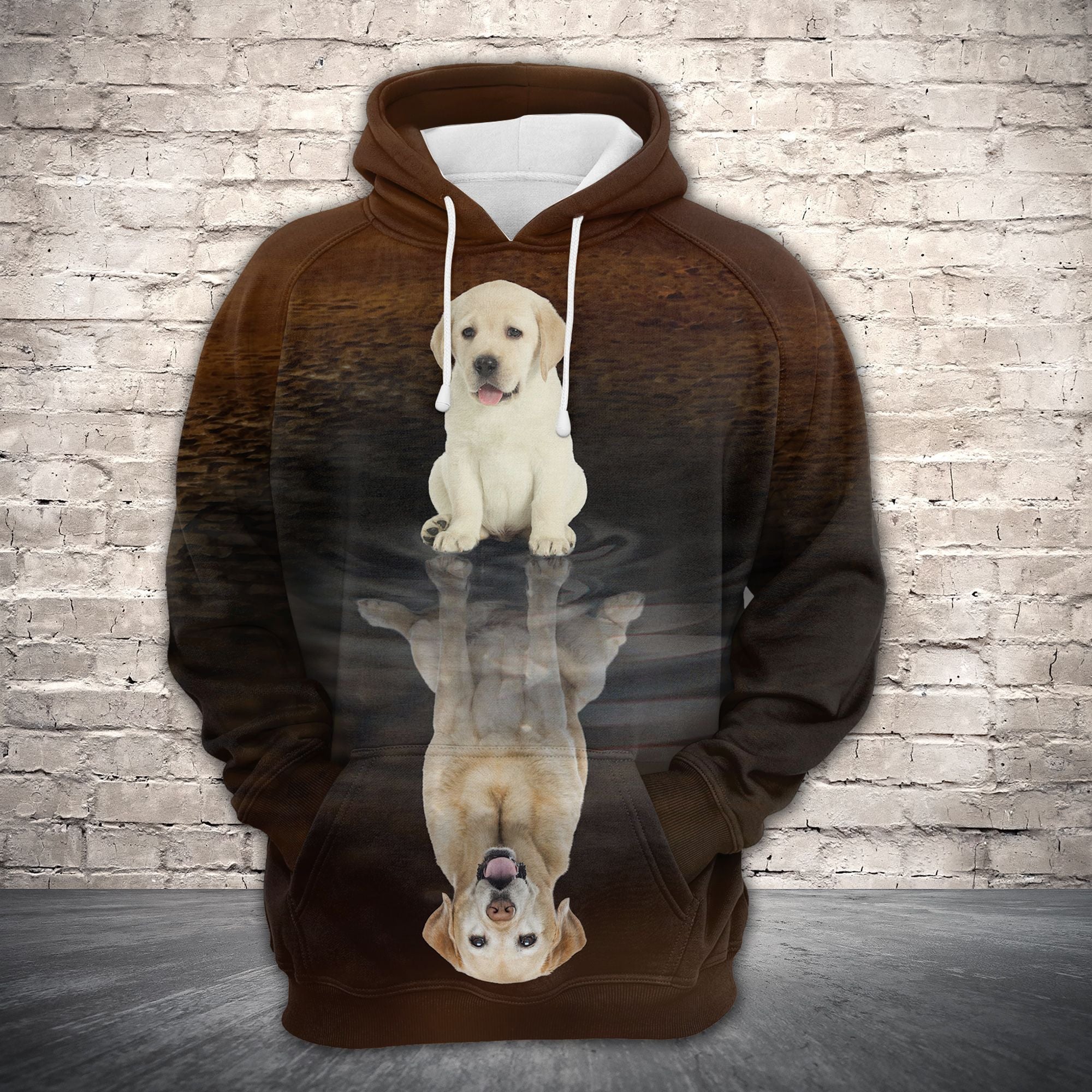 Cute Labrador Retriever Reflection All Over Hoodie