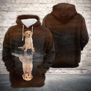 Cute Golden Retriever Reflection All Over Hoodie