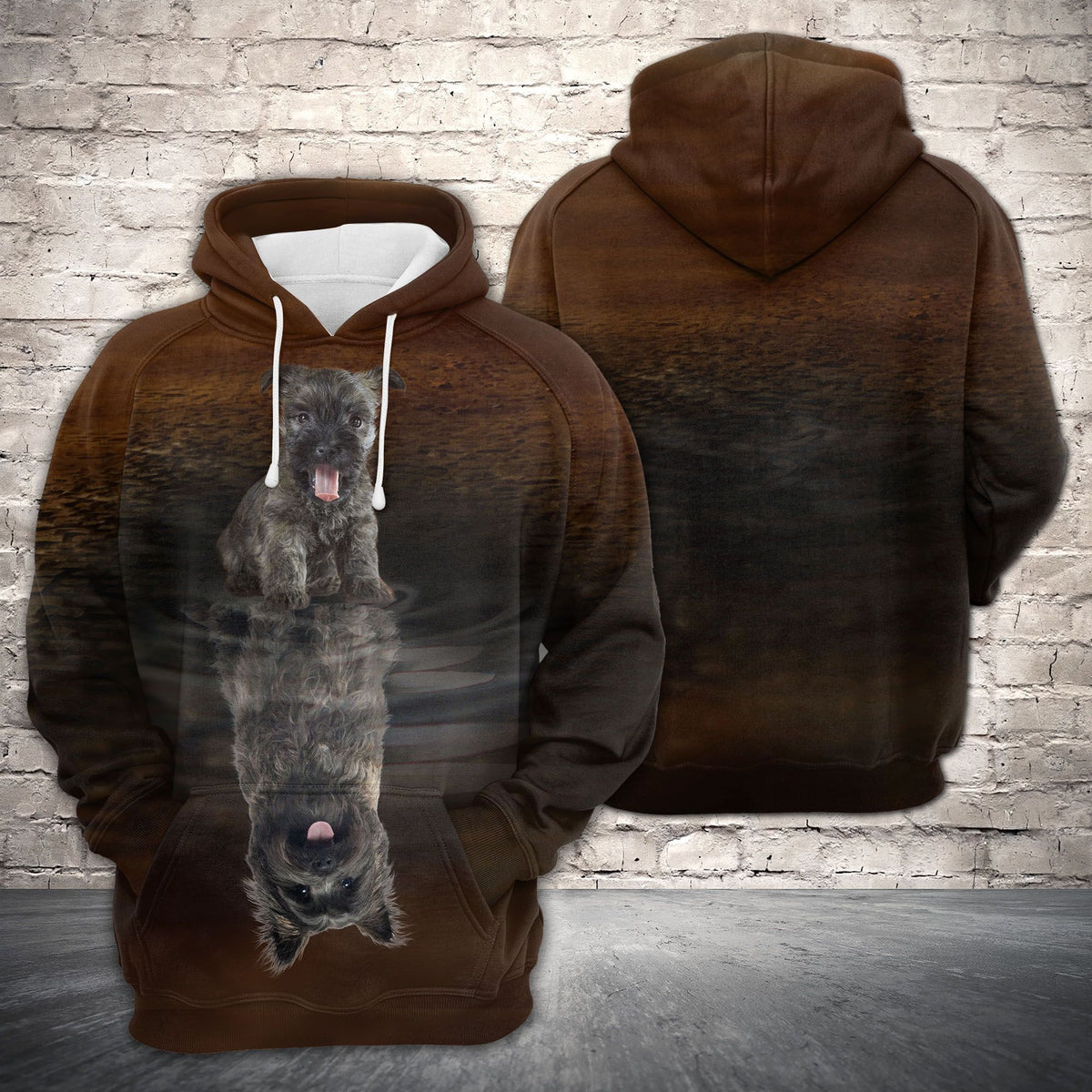 Cute Cairn Terrier Reflection All Over Hoodie