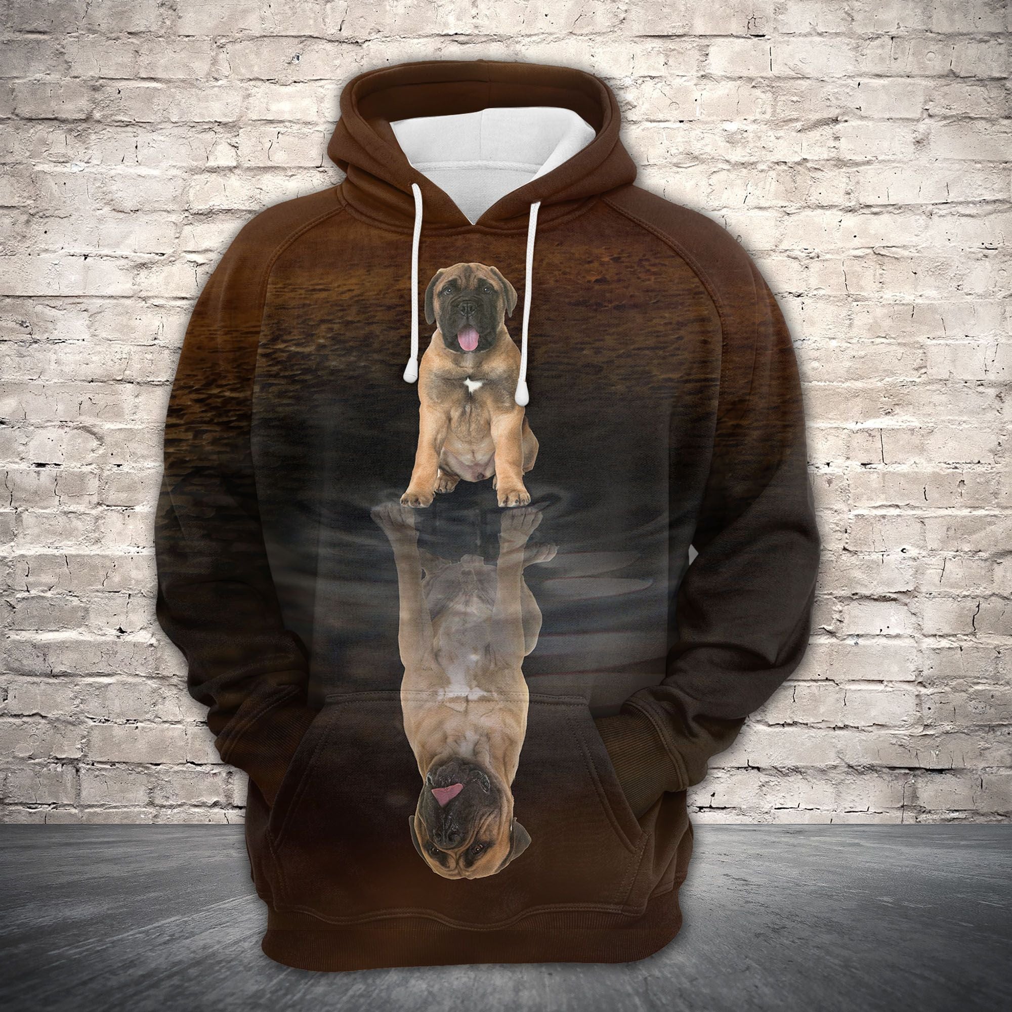 Cute Bullmastiff Reflection All Over Hoodie