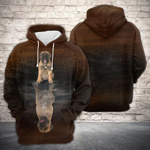 Cute Bullmastiff Reflection All Over Hoodie