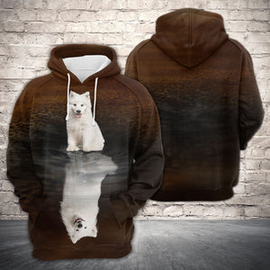 Cute Samoyed Reflection All Over Hoodie