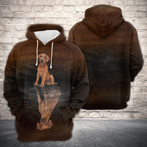 Cute Rhodesian Ridgeback 2 Reflection All Over Hoodie