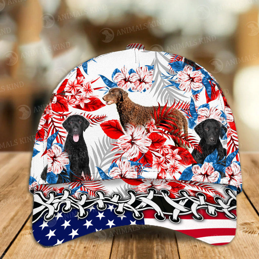 Curly-Coated Retriever - American Flag Cap