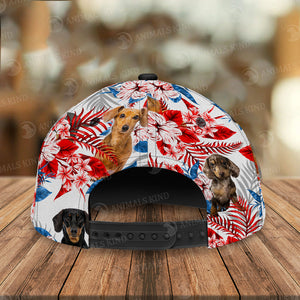 Dachshund - American Flag Cap