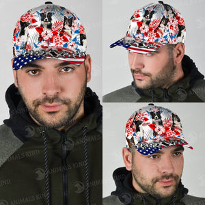 Border Collie - American Flag Cap