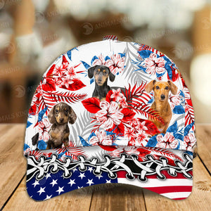 Dachshund - American Flag Cap