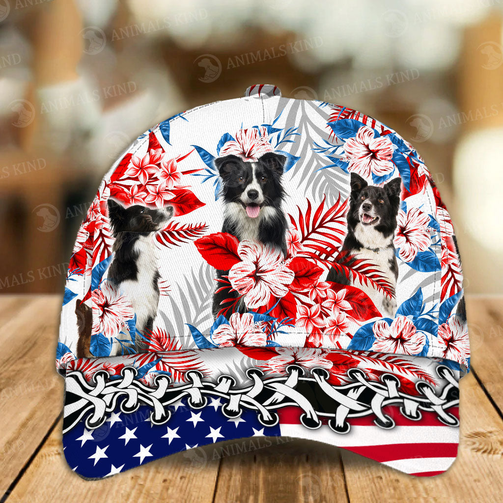 Border Collie - American Flag Cap