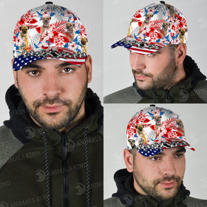 Border Terrier - American Flag Cap