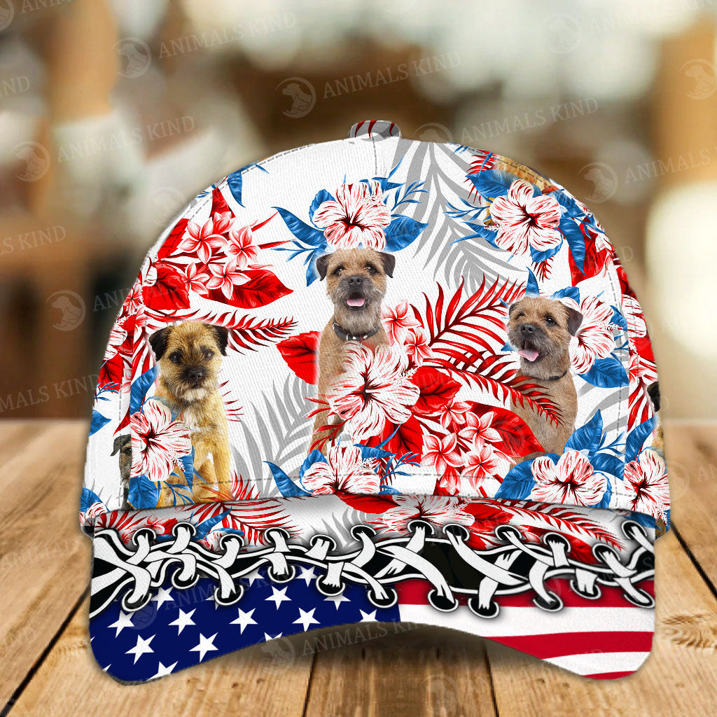 Border Terrier - American Flag Cap