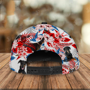 Doberman Pinscher - American Flag Cap