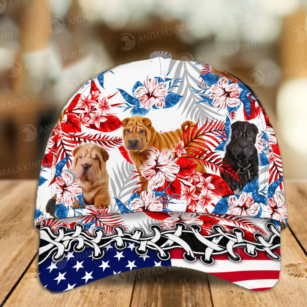 Shar Pei - American Flag Cap