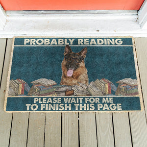 Bugybox 3D German Shepherd Probably Reading Please Wait Doormat