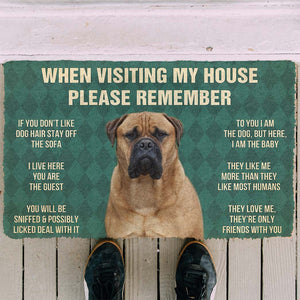 Bugybox 3D Please Remember Bullmastiff Dogs House Rules Doormat