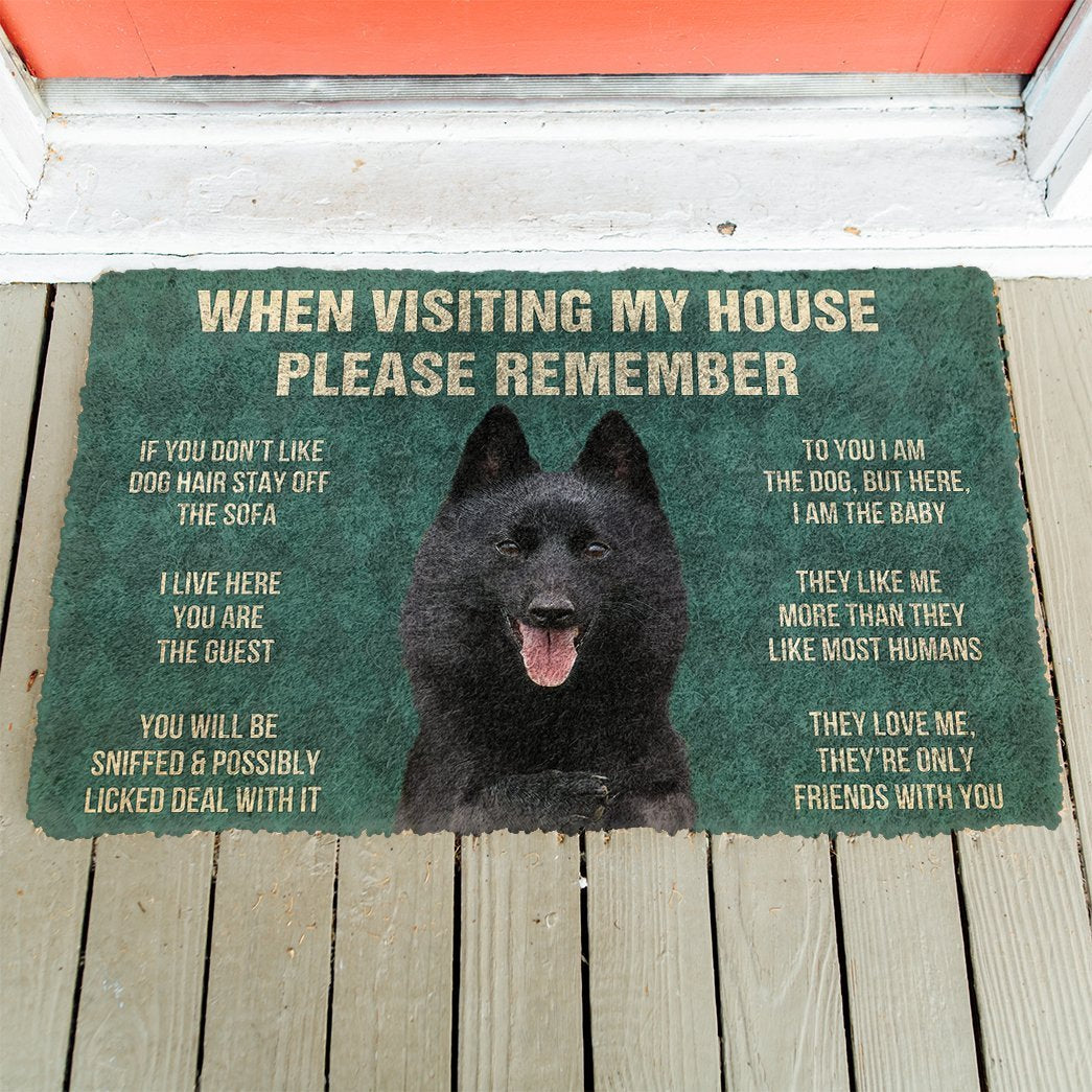 Bugybox 3D Please Remember Schipperke Dogs House Rules Doormat
